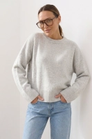 Sweter Teramo wełna - jasny szary