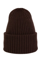 Czapka wełna merino - czekoladowa