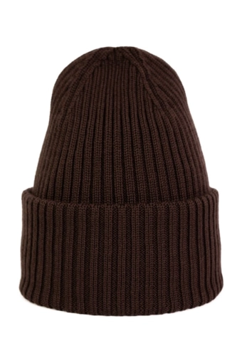 Czapka wełna merino - czekoladowa
