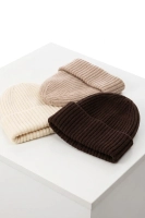 Czapka wełna merino - beżowa