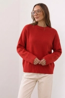 Sweter Teramo wełna - energetyczna czerwień
