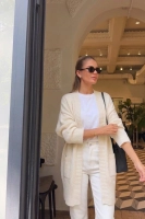 Stylowy kardigan Sasso OVERSIZE wełna - cream