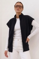 Zip Bluza bez rękawów - czarna