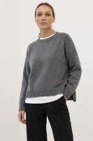 Elegancki sweter wełna merino i kaszmir - grafit