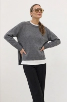 Elegancki sweter wełna merino i kaszmir - grafit