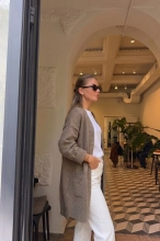 Stylowy kardigan Sasso OVERSIZE - taupe