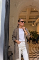 Stylowy kardigan Sasso OVERSIZE - taupe