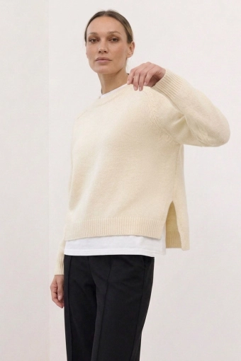 Elegancki sweter wełna merino i kaszmir - cream