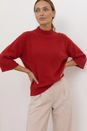 Sweter Teramo rękaw 7/8 - energetyczna czerwień