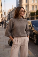 Sweter Teramo rękaw 7/8 - taupe