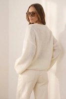 Elegancki sweter Brera z miękkiej Alpaki Suri- ecru