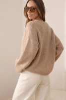Elegancki sweter Brera z miękkiej Alpaki Suri- beż