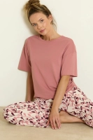Stylowa piżama bawełniana - dusty pink