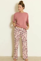 Stylowa piżama bawełniana - dusty pink