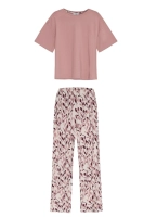 Stylowa piżama bawełniana - dusty pink