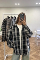 Koszula OVERSIZE 100% bawełna Premium - krata dark