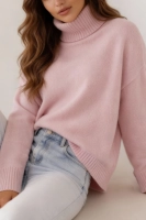 Wygodny golf Teramo wełna - róż