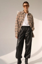 Koszula OVERSIZE 100% bawełna Premium - krata beż