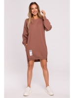 Bluza tunika Malamocco z ozdobnymi zamkami - czekoladowa