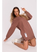 Bluza tunika Malamocco z ozdobnymi zamkami - czekoladowa