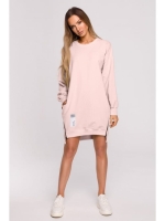 Bluza tunika Malamocco z ozdobnymi zamkami - jasny róż