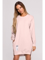 Bluza tunika Malamocco z ozdobnymi zamkami - jasny róż