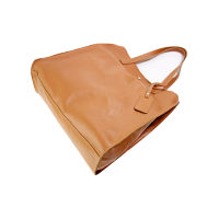Camelowy duży worek włoski skórzany shopper bag
