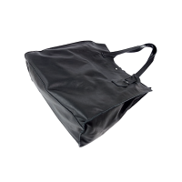 Czarny skórzany worek włoski shopper bag