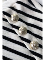 Elegancka bluza Talamone z szykownymi guzikami - w paski