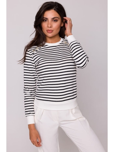 Elegancka bluza Talamone z szykownymi guzikami - w paski