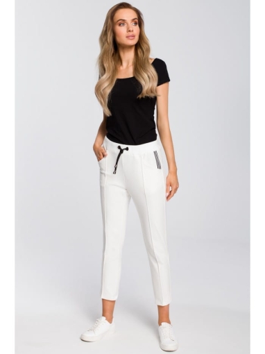  Spodnie cygaretki La Spezia długość 7/8 - ecru