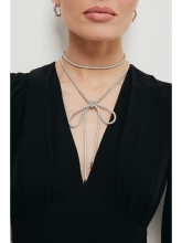 Wiązany naszyjnik typu choker - srebrny