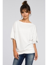 Bluza oversize Noto z rękawami kimono - ecru
