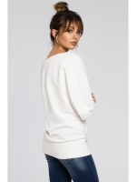 Bluza oversize Noto z rękawami kimono - ecru