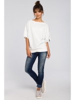 Bluza oversize Noto z rękawami kimono - ecru