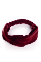 Elegancka opaska welurowa bawełna - bordo