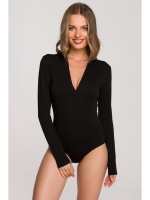 Eleganckie i stylowe body z dekoltem V - czarne
