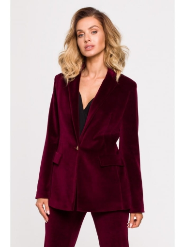 Elegancki garnitur welurowy Faido - bordo