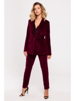 Elegancki żakiet welurowy Faido - bordo