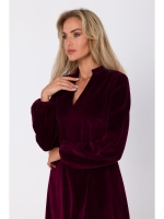 Stylowa i swobodna sukienka welurowa Faido - bordo