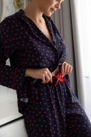 Elegancka piżama rozpinana z wiskozy  - serduszka
