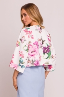 Krótka bluza Prato z szerokimi rękawami - w kwiaty