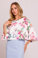 Krótka bluza Prato z szerokimi rękawami - w kwiaty