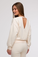 Elegancka bluza Fano z dekoltem kopertowym na plecach - wanilia