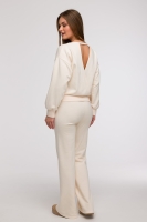 Elegancka bluza Fano z dekoltem kopertowym na plecach - wanilia