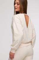 Elegancka bluza Fano z dekoltem kopertowym na plecach - wanilia