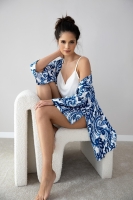 Elegancka krótka piżama z wiskozy - Santorini Boho