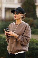 Minimalistyczna bluza Jesolo - taupe