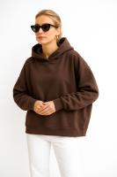 Oversize bluza z kapturem - czekolada