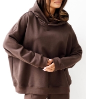 Oversize bluza z kapturem - czekolada